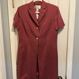 Jones New York 100% Silk Short Sleeve Tunic Style Jacket Size 12